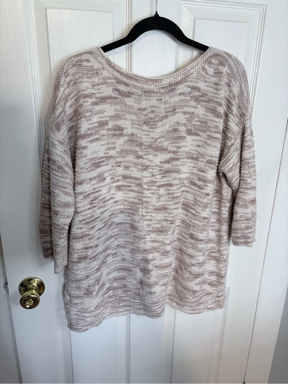 J. Jill Pure Jill Marled Knit Sweater Tunic Top Taupe Cream Size Large